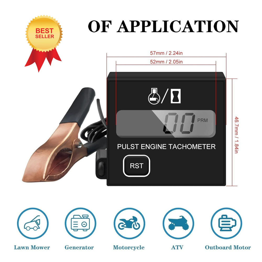 Digital Chainsaw Tachometer Small Engine Display Pulse W1