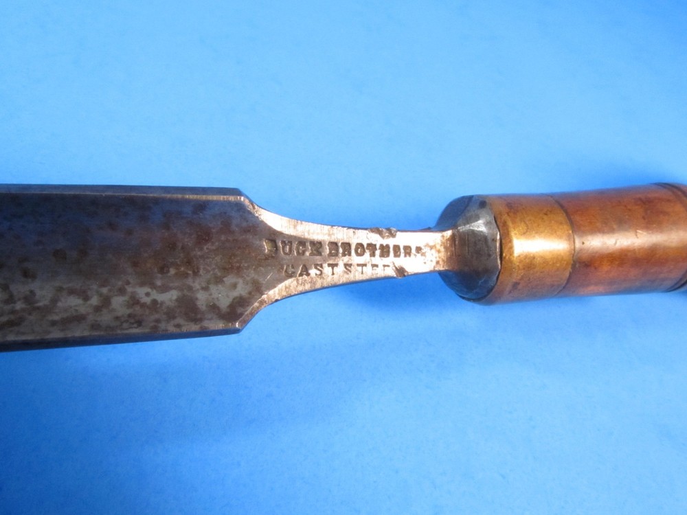 lot of 3 Buck Brothers long tang style wood gouges or carving tools