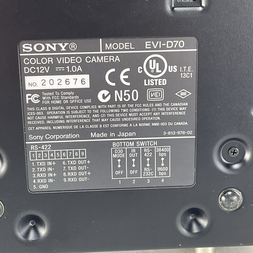 Sony EVI-D70 Color Video Security Conferance Camera