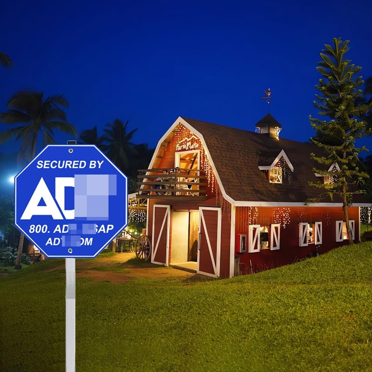 ADT Heavy-Duty Aluminum Security Yard Sign with Stake, Weather Resistant