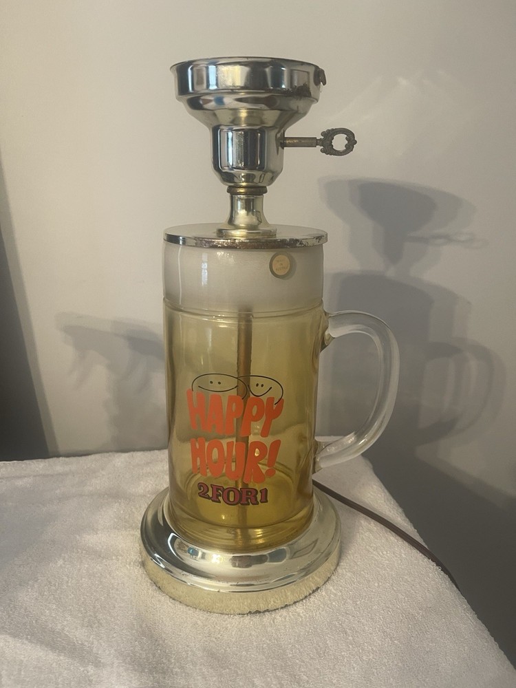 Vintage Beer Mug Lamp - Missing Glass Dome - Light Is In Working Condition