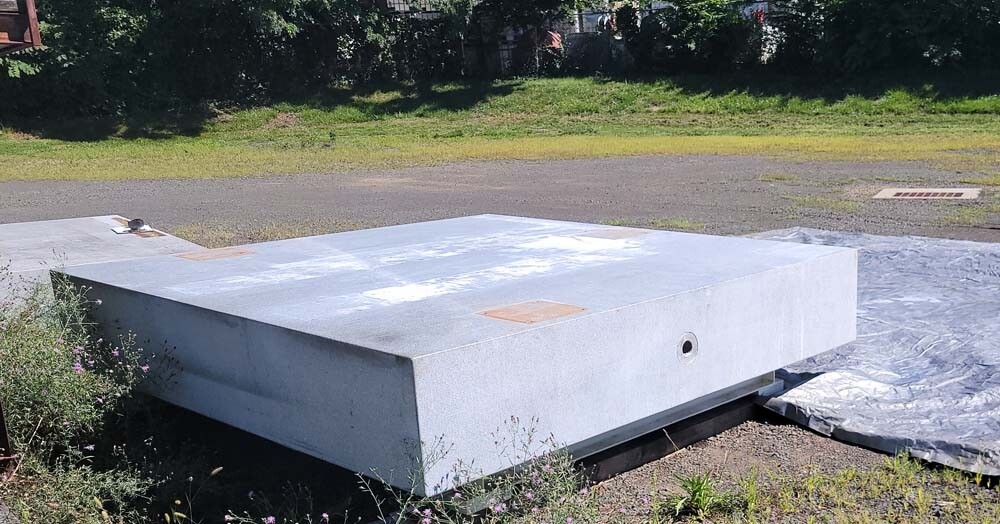 Large granite table on stand, Inv 46276