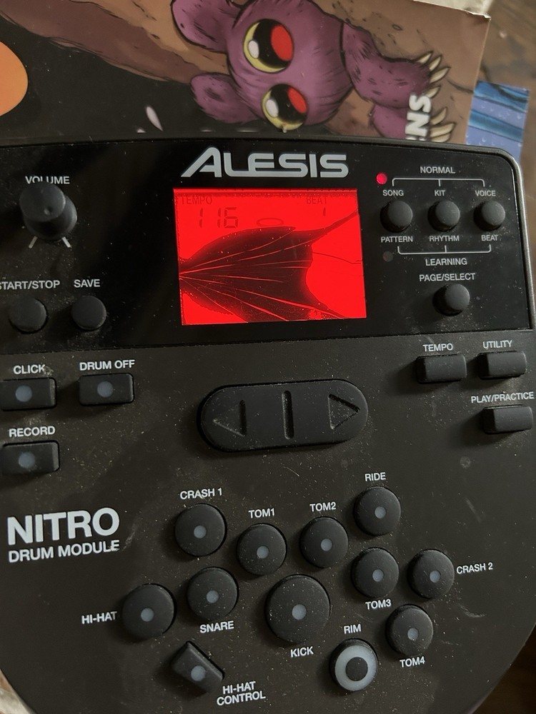 Alesis Nitro DM7X Drum Module + Power Cable - Cracked Screen, Semi Functional