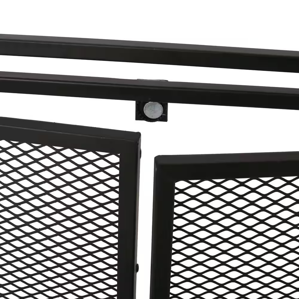 Cartwright Matte Black Metal 1-Panel Fireplace Screen
