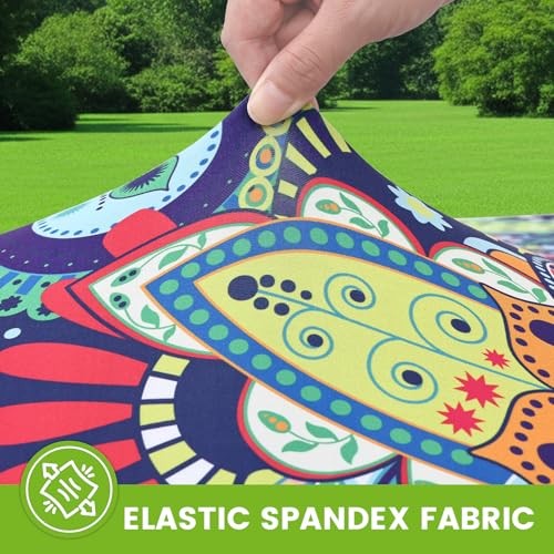 Spandex Fitted Tablecloth for 6 Foot 72" x 30" (Rectangular) Blue & Orange