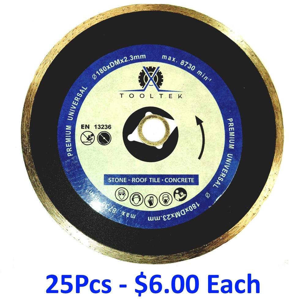 7" Diamond Tile Saw Blade Continuous Rim [25 Pack]