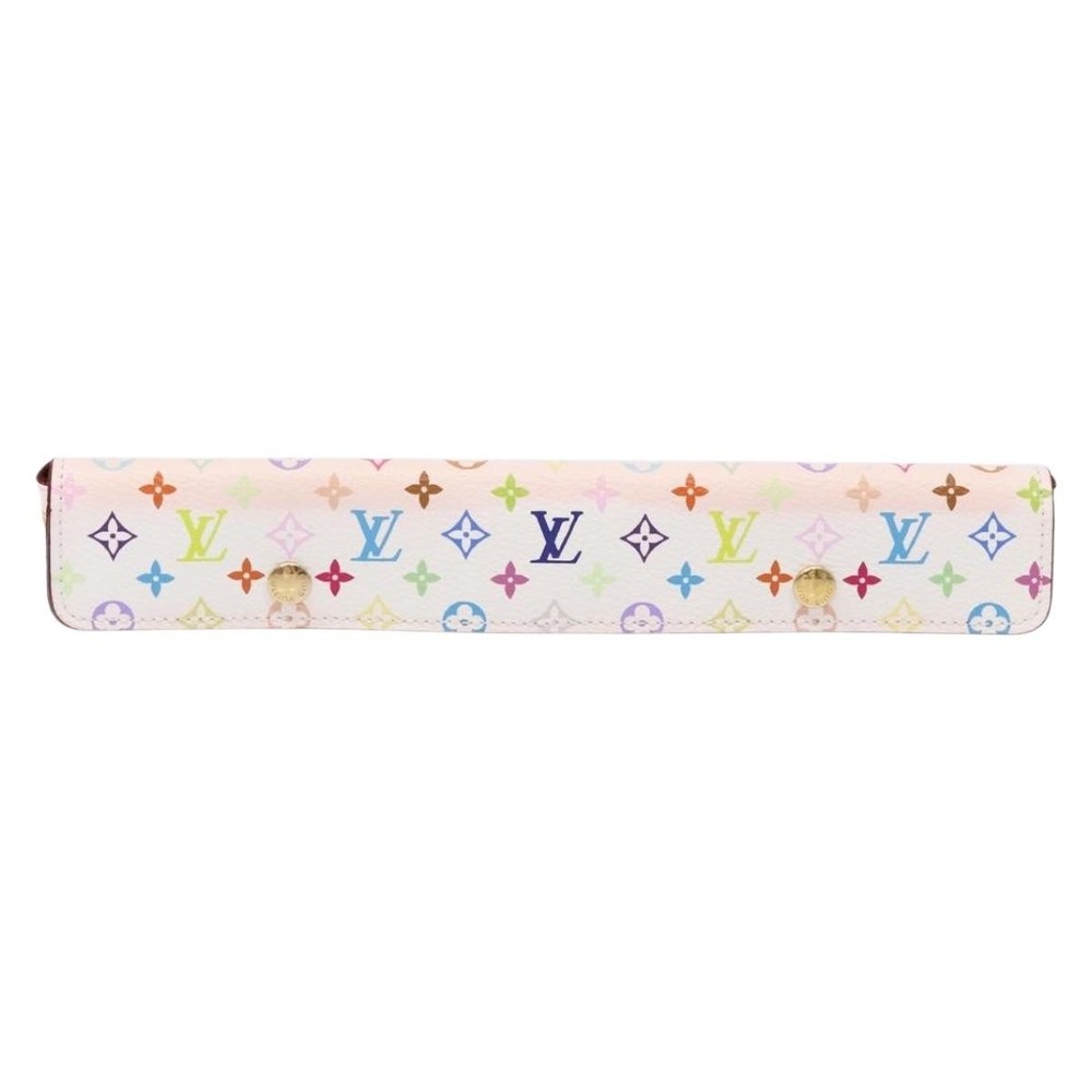 LOUIS VUITTON Accessory Case Watch case White LV Auth CB063