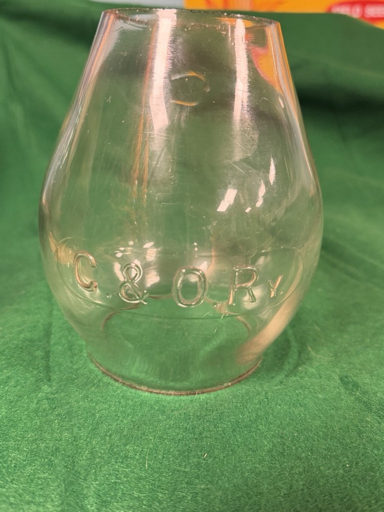 C &O Ry Lantern Globe Tall Embossed