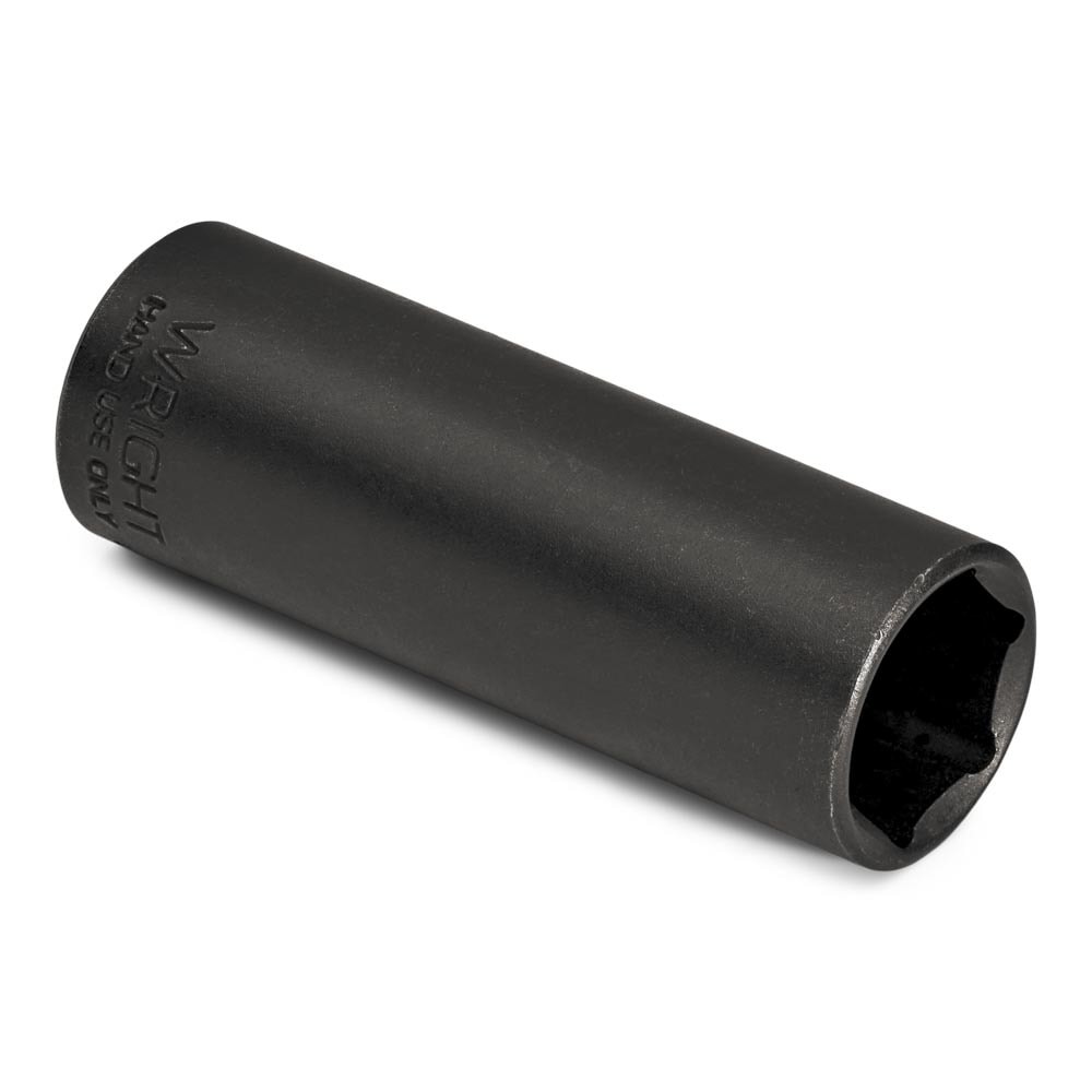 Wright Tool 33522 3/8" Drive Black Finish Deep Socket 6 Point SAE 11/16"