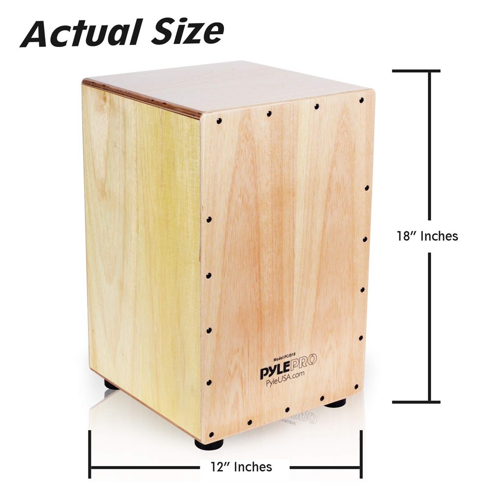 Pyle Jam Cajon - Wooden Cajon Stringed Percussion Box (PCJD18)