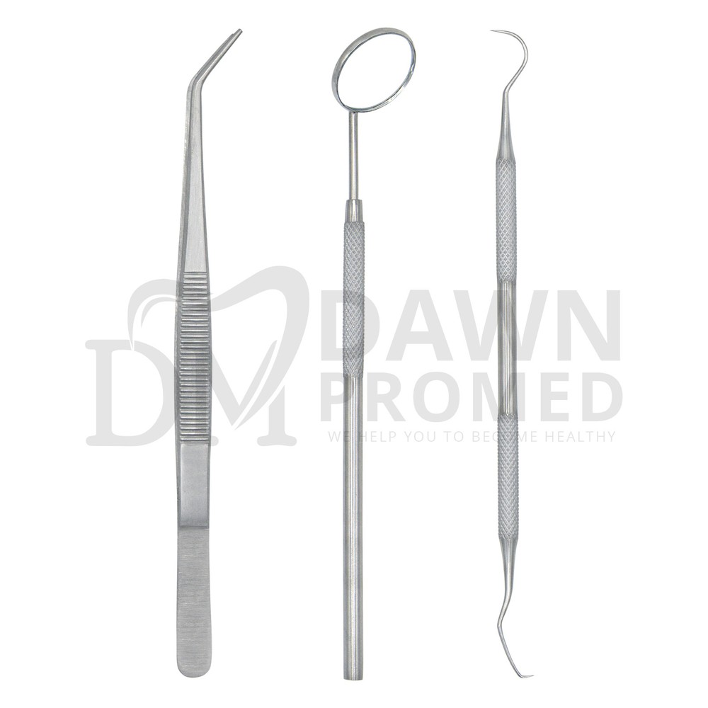 15 Pcs Basic Dental Instruments Set Mirror Explorer #5 Cotton Plier German Grade