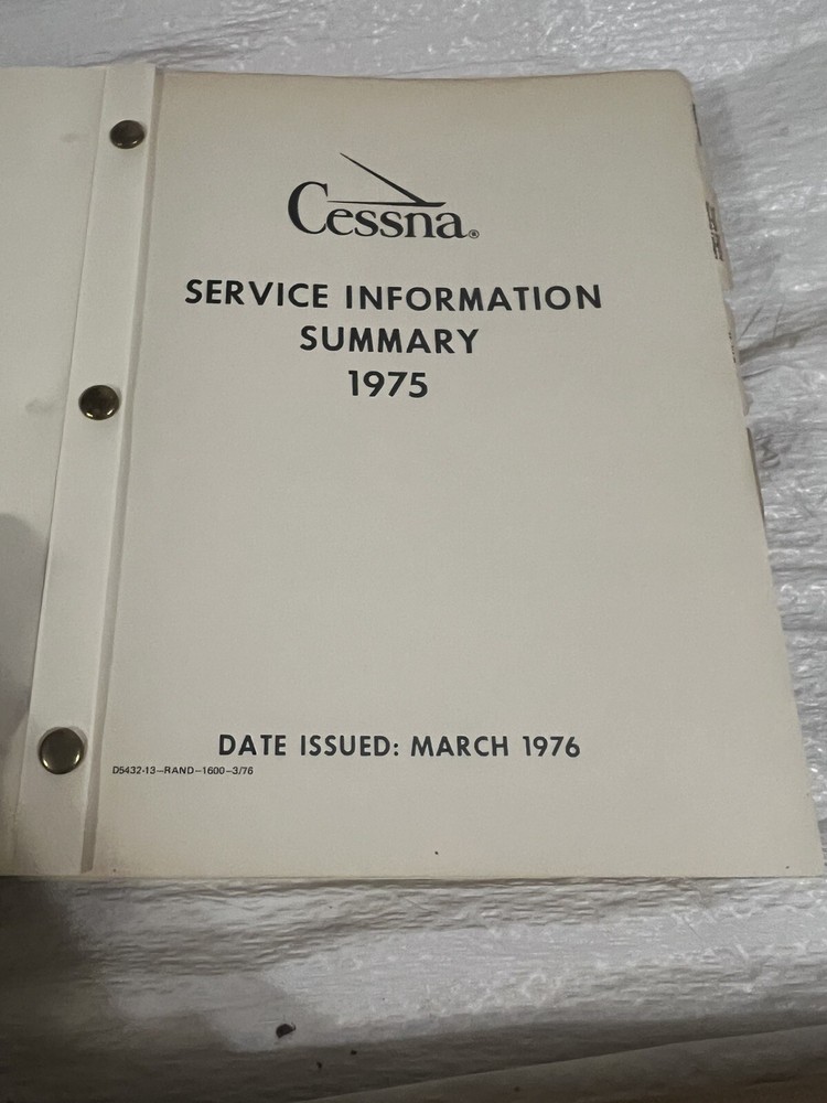 cessna service information summary 1975