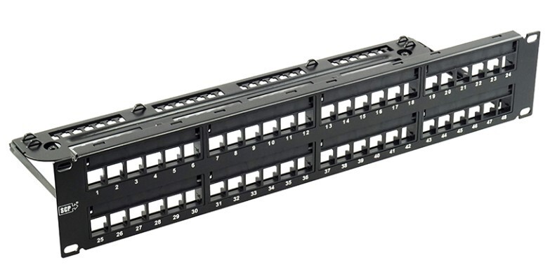 Structured Cable Products 48 Port Unloaded Unshielded Patch Panel 348U