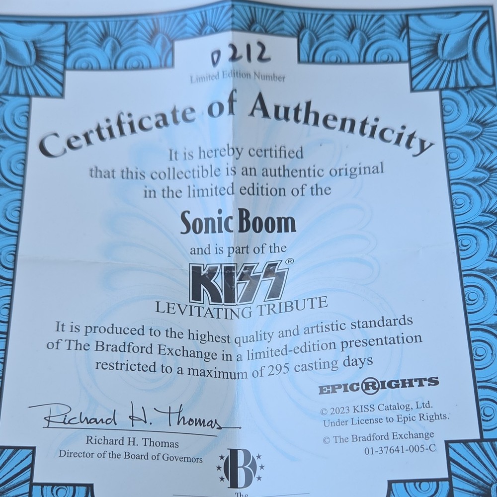 KISS Sonic Boom Levitating Tribute Limited Edition Collectible w/ Certificate