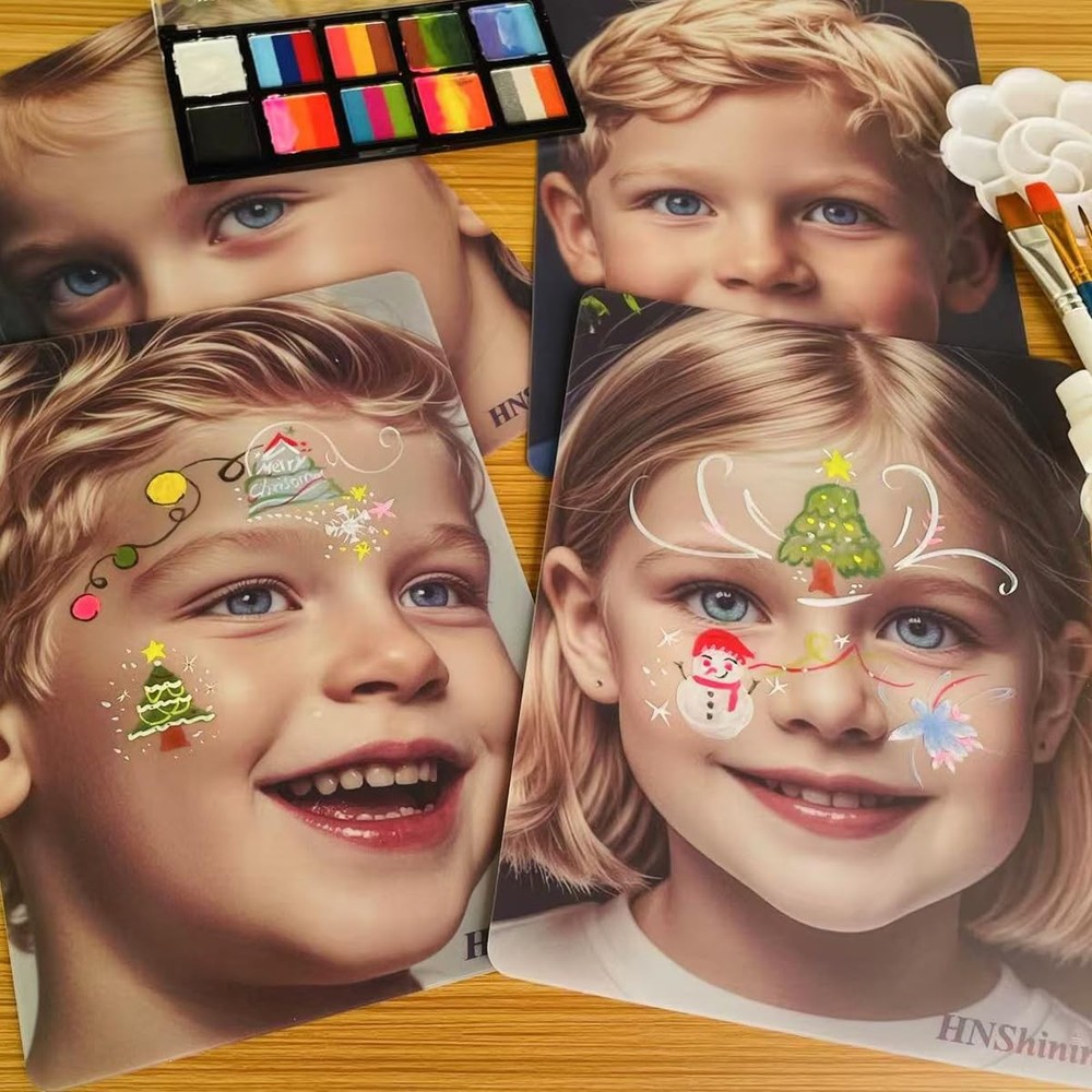Face Painting Practice Board Reusable Exercise Template Makeup Tool 4 PCS