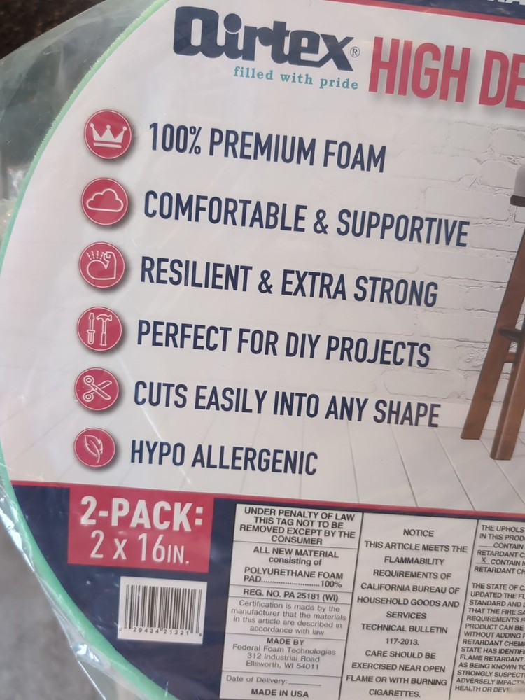 High Density Foam-Airtex 16" Round 2 Pack!!!