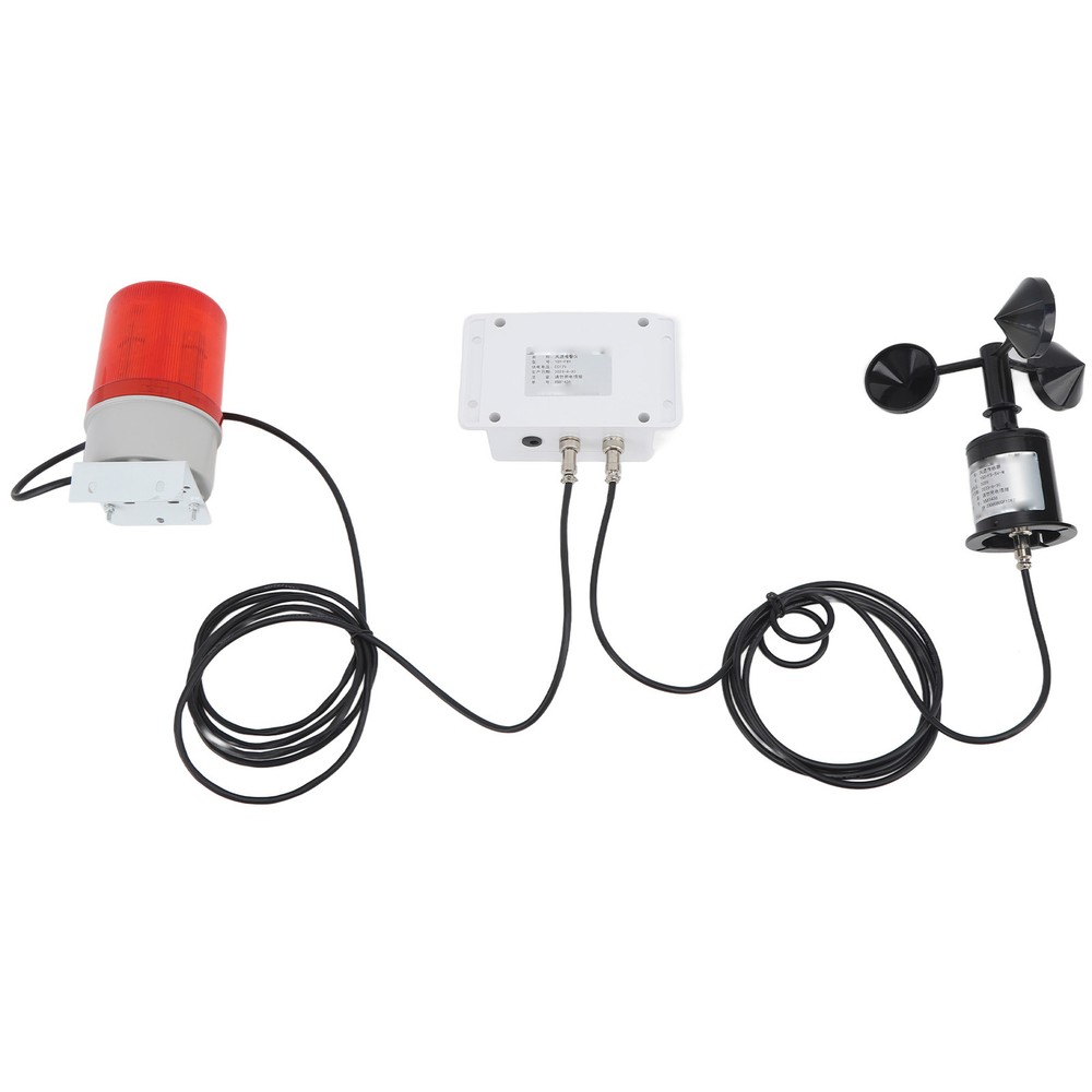 Tower Crane Wind Speed Meter with Alert Light, Wall Mount Wind Anemometer MG