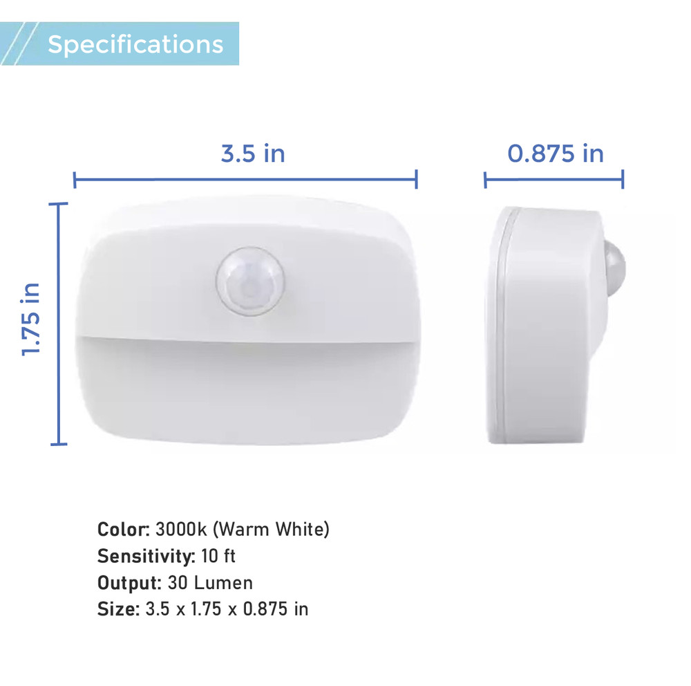 Battery-Powered LED Closet Light - Motion Sensor Night Lamp (5 Pack)