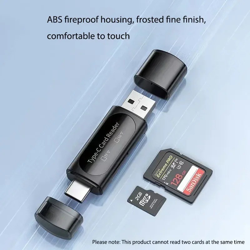 Mini SD TF Card 4-in-1 Multifunction USB Type-C Card Reader, External Storage