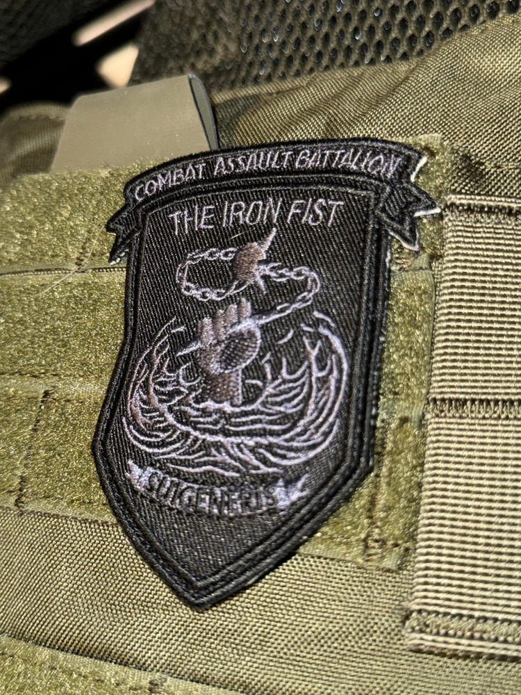 USMC Combat Assault Battalion Patch with Hook Back; 2.75"W x 3.5"H