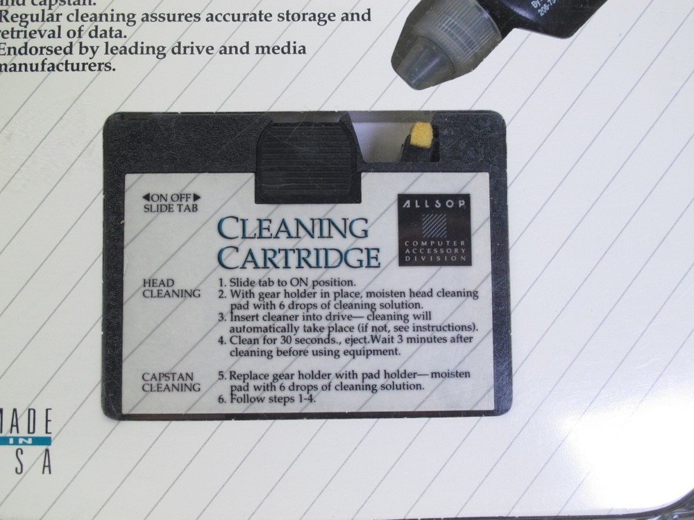 Allsop DC2000 Data Tape Drive Cleaning Kit NOS