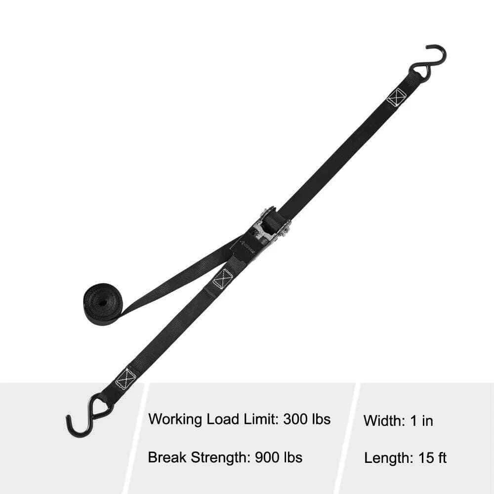 15 Ft. X 1 In. Ratchet Tie-Down Strap with S-Hook