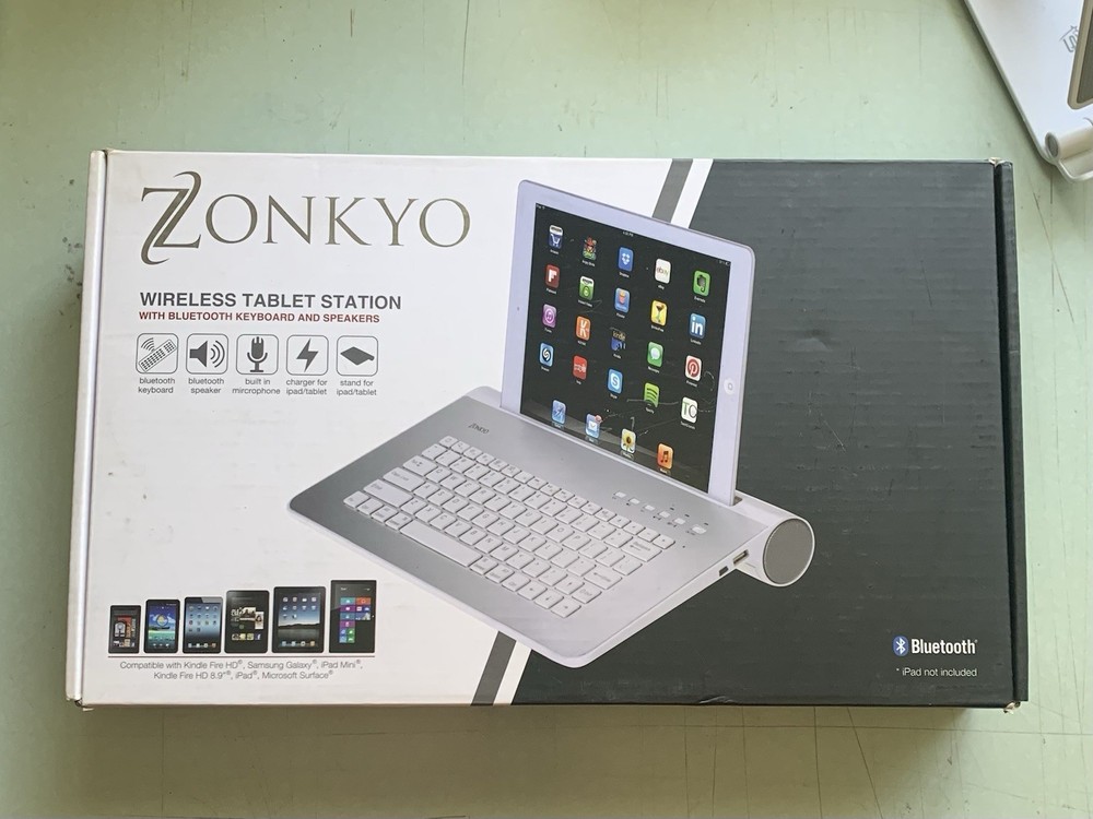 Zonkyo Wireless Tablet Station Bluetooth Keyboard
