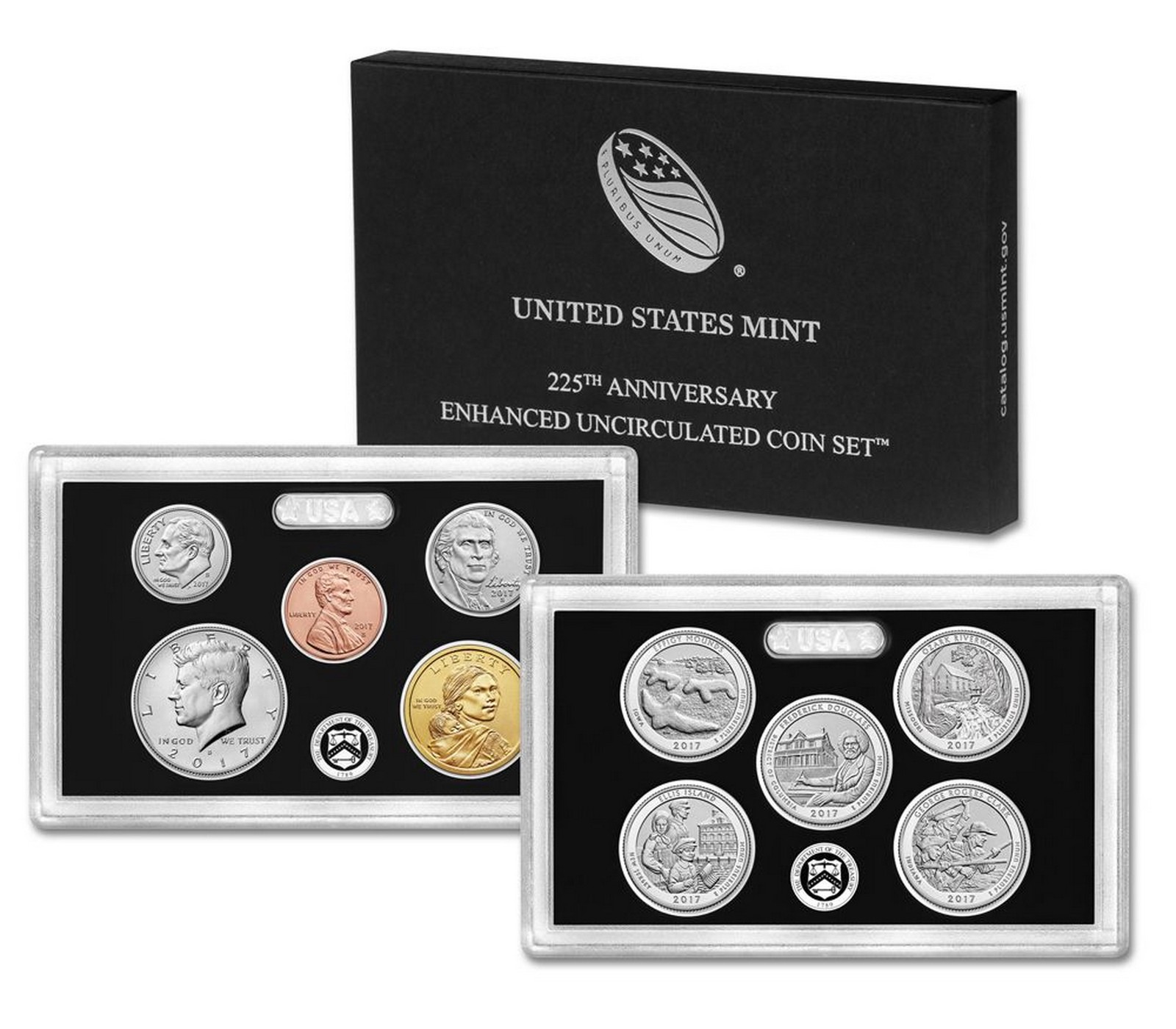 2017 225th Army Anniversary Enhanced Uncirculated Mint Coin Set w/ Box & COA