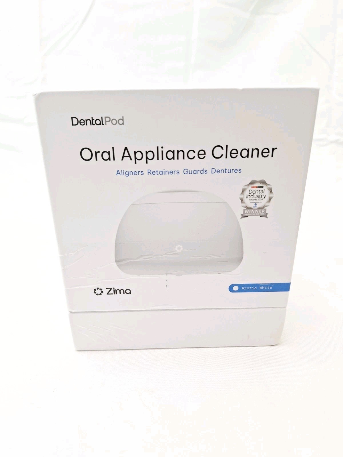 Zima Dental Pod Ultrasonic Cleaner Aligners Guards Dentures Artic White Open Box