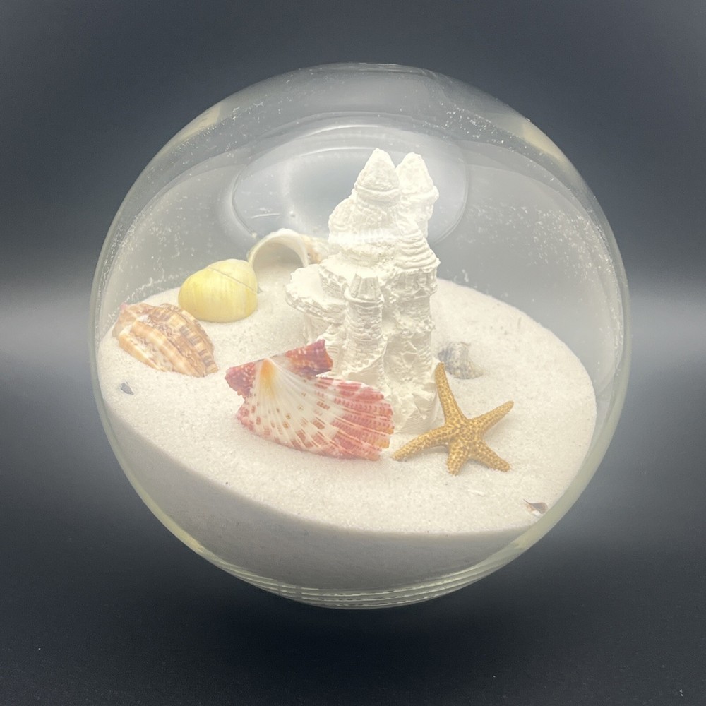 Caplugs® Home Decor Beach Globe with Castle, Shells, Starfish & Sand