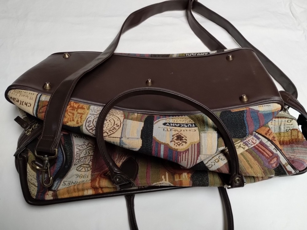 Messenger Bag w/ Handles & Shoulder Strap Large Brown & Multicolored - Versatile