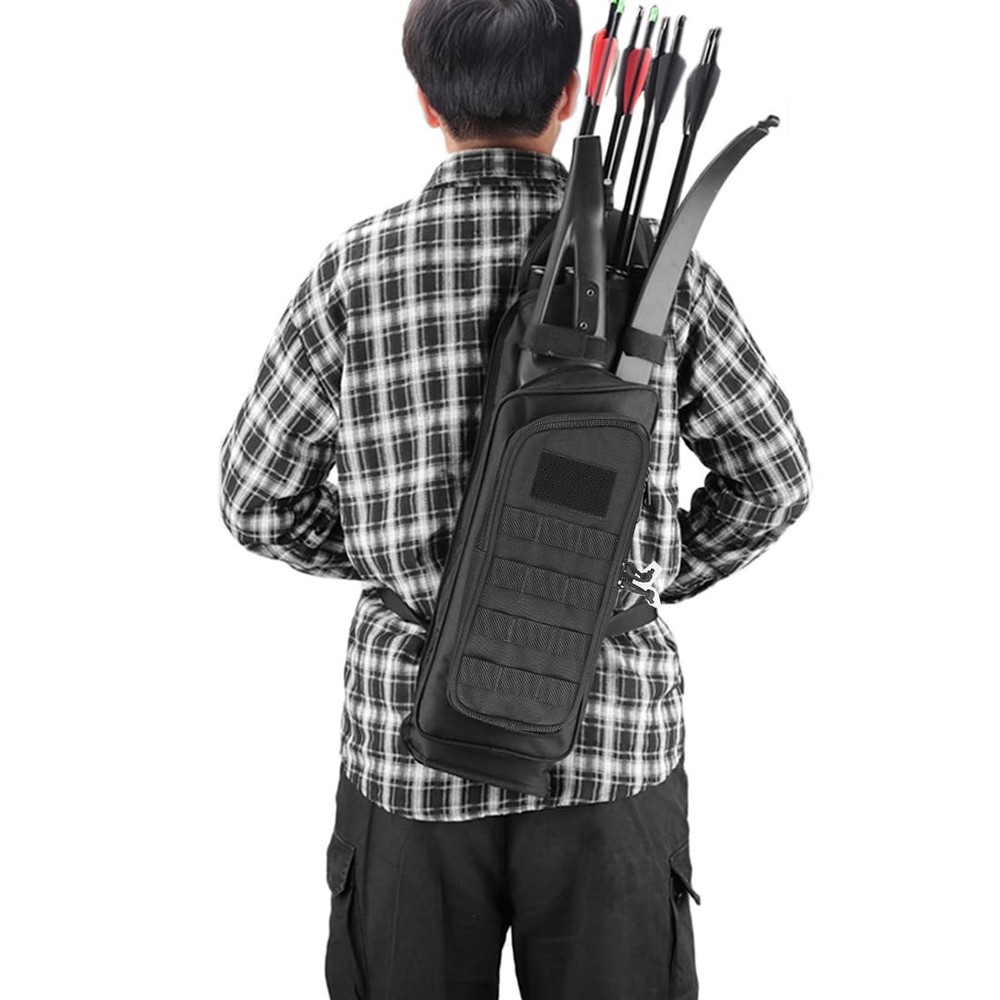 New Best KRATARC Multi-function 4-Tubes Back Arrow Quiver Shoulder Hanged Target