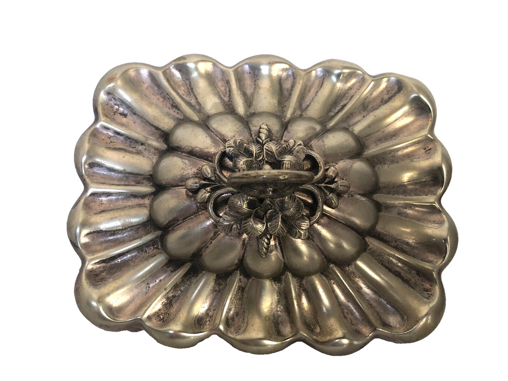 Antique Silver Plated Brass Sugar Box