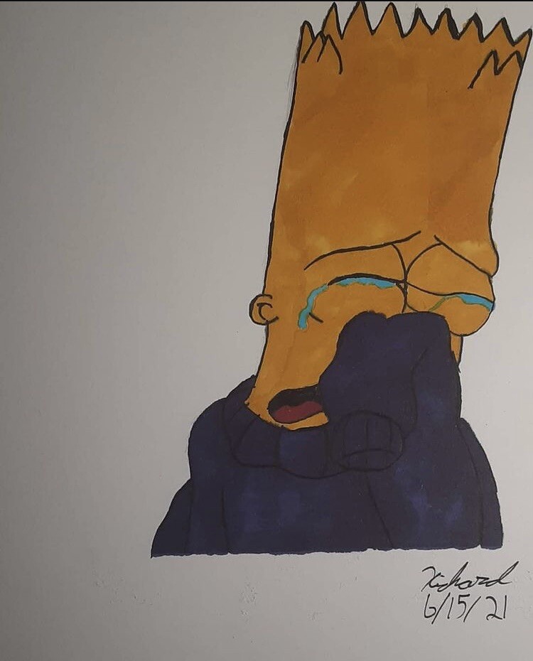 Traditional Bart Simson Colored Animation Drawing