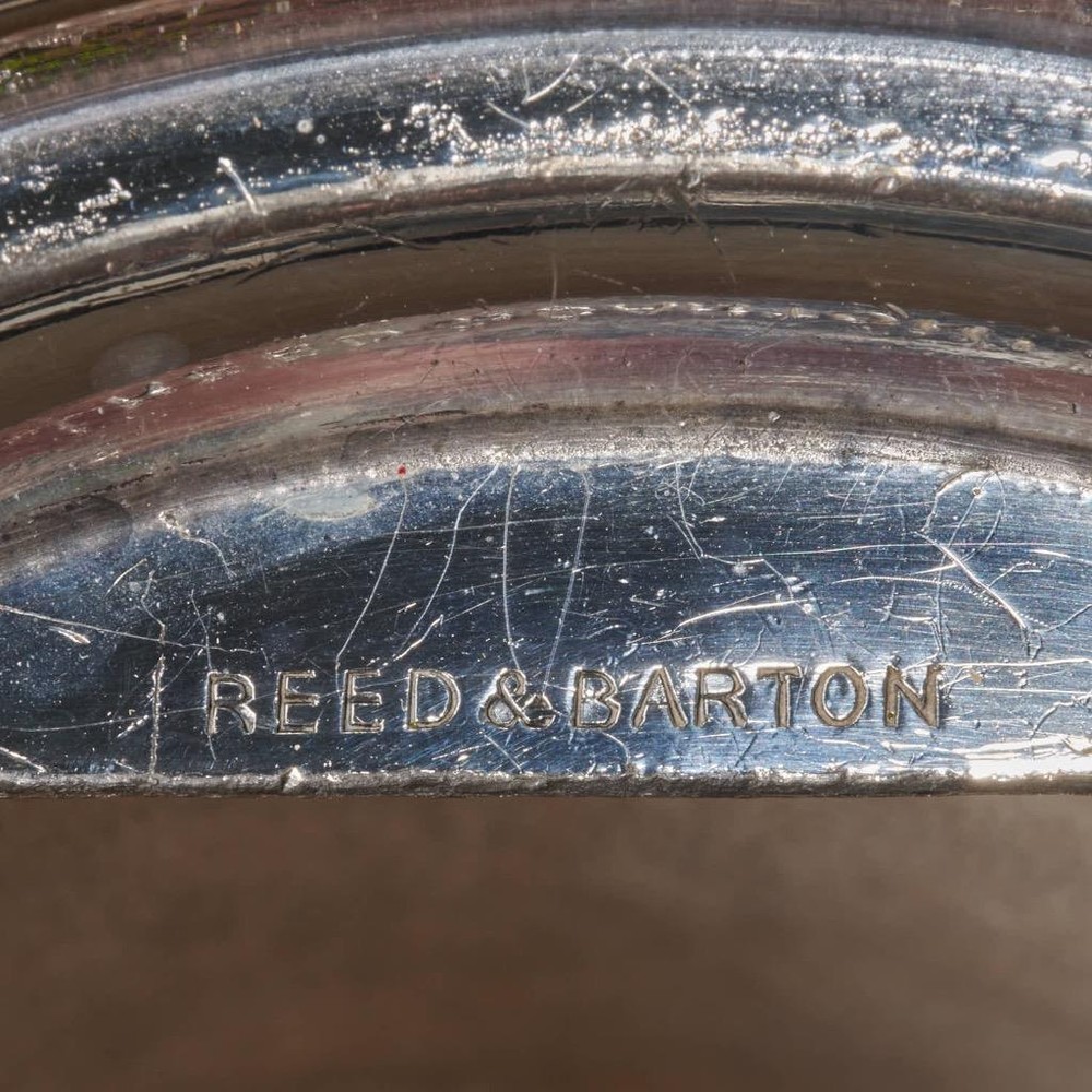 Antique Reed and Barton Large Silver Plated Ceramic Lidded Pitcher Jug 19thC 14"