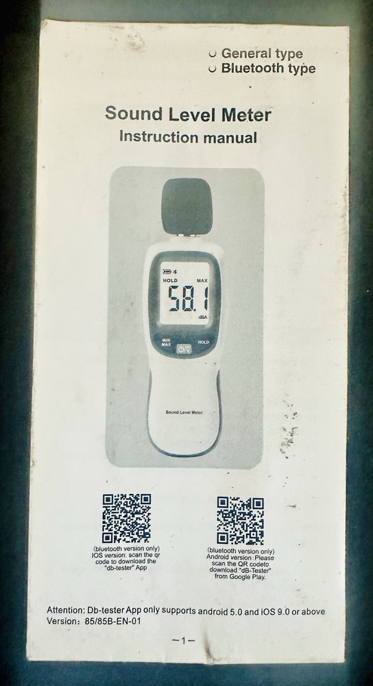 Sound Level Meter Wireless | 30~130dBA | Bluetooth & App Data | NEW In BOX