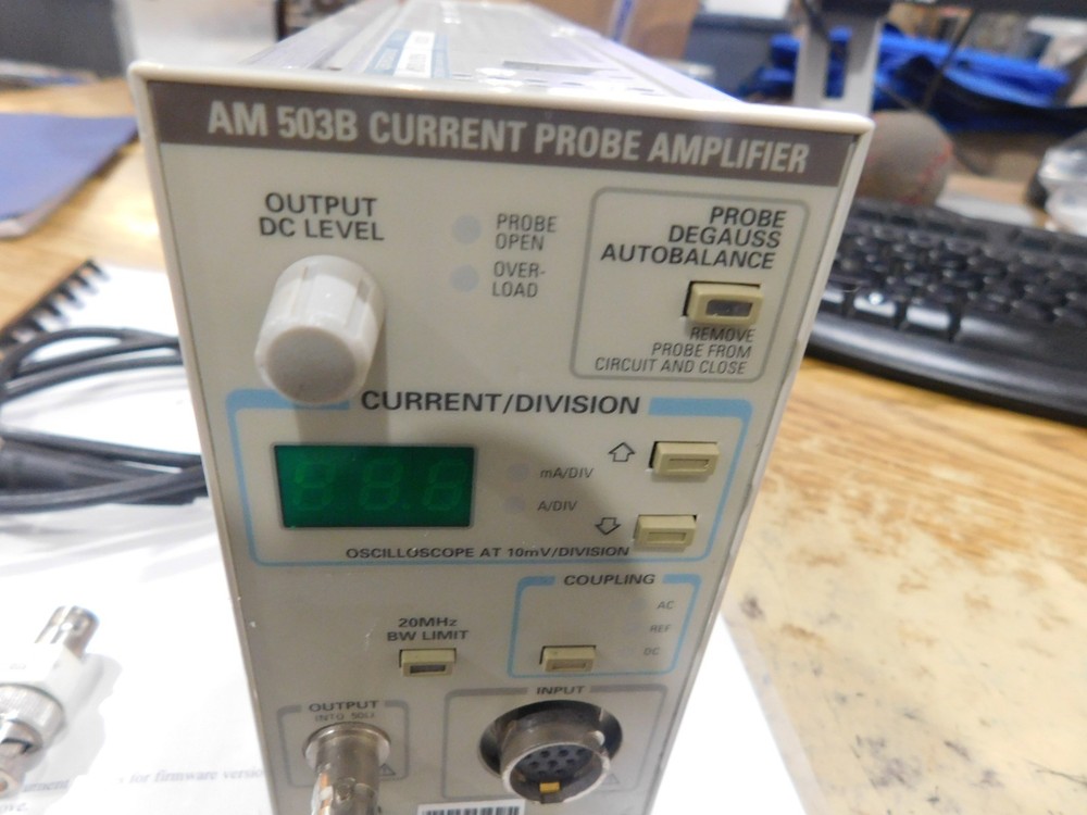 Tektronix Model AM 503B Current Probe Amplifier w/ Cable, Manual &Termination