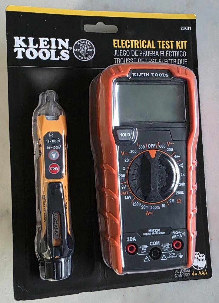 Klein Tools 25KIT1 Electrical Test Kit w/ MM320 Multimeter & Voltage Tester New
