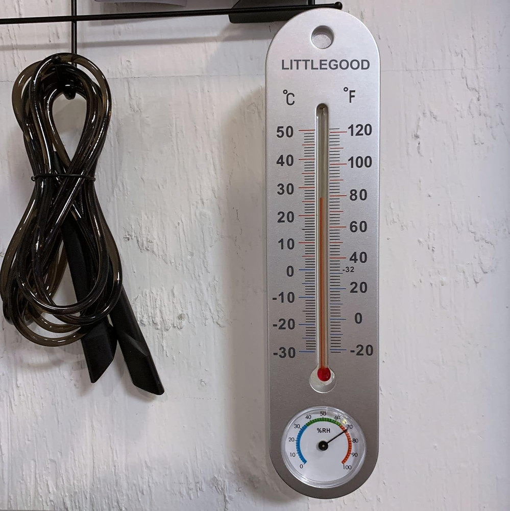 Vertical Indoor Thermometer & Hygrometer - 9.8 Inch Wall Mounted, Temperature &