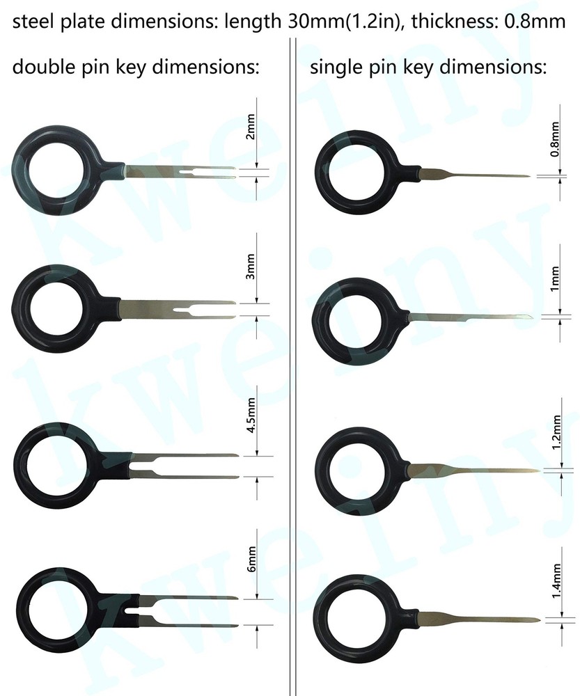 kweiny Auto Terminals Removal Key Tool Electrical Wiring 11 pieces, silver