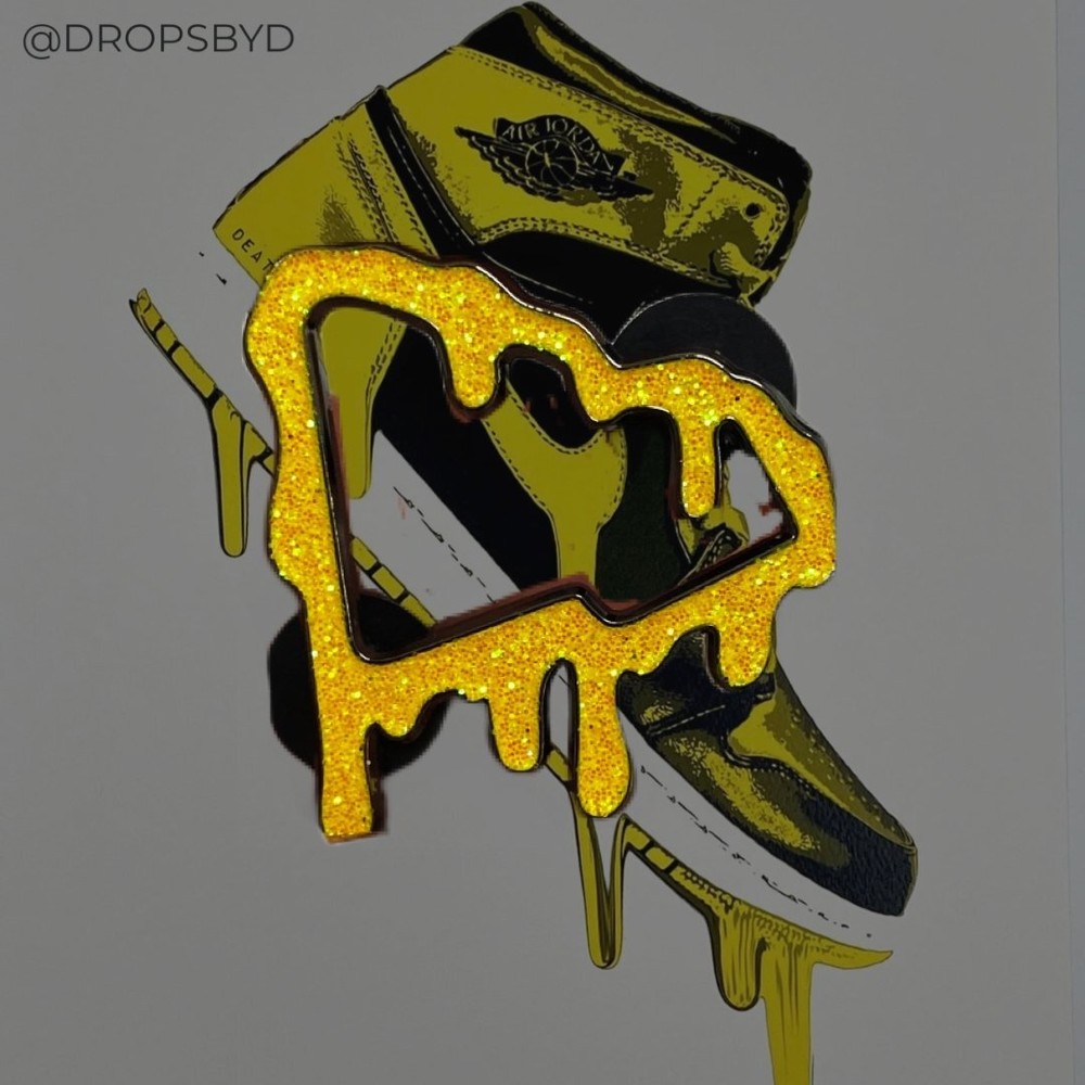 Retro Thunder Yellow Drip Hat Pin