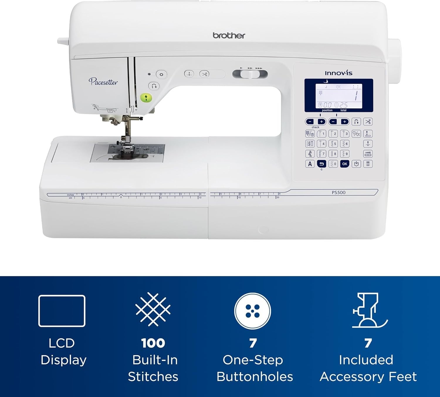Brother PS500 Pacesetter Sewing Machine with 100 Built-In Stitches