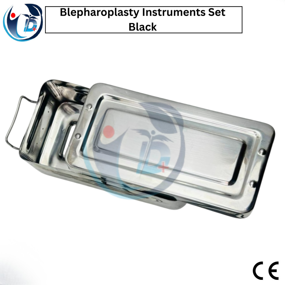 Blepharoplasty Instruments Set - Black | Plastic & Eye Surgery Kit with Box CE