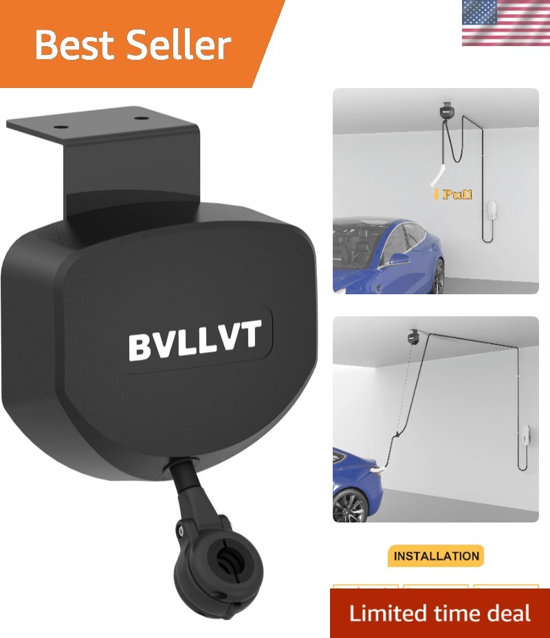 Ceiling Mounted & Wall Mounted EV Charger Cable Retractor - 11.5ft Automatic ...