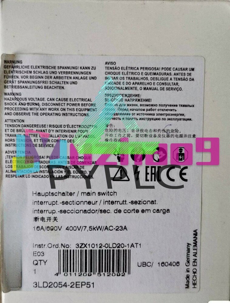 1 PCS FOR Isolating Switch 3LD2054-2EP51
