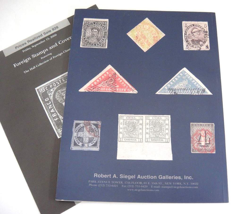 Siegel Stamp Auction Catalog 2000 w Prices Realized Hall Foreign Classics Covers
