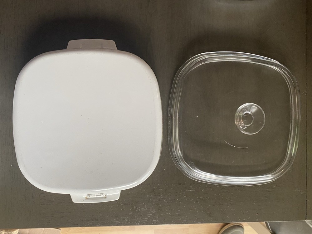CorningWare Vegetable Print Casserole Ceramic 2 Piece Set w/ Lids