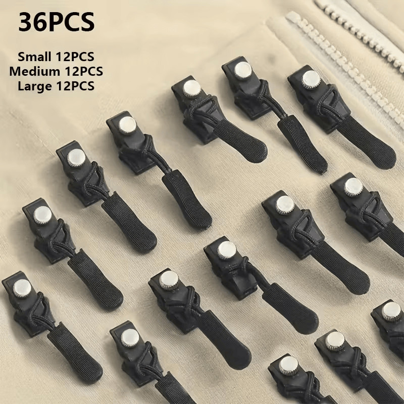 36pc Zipper Repair Kit - Universal Replacement Zip Slider Pulls - Jackets,