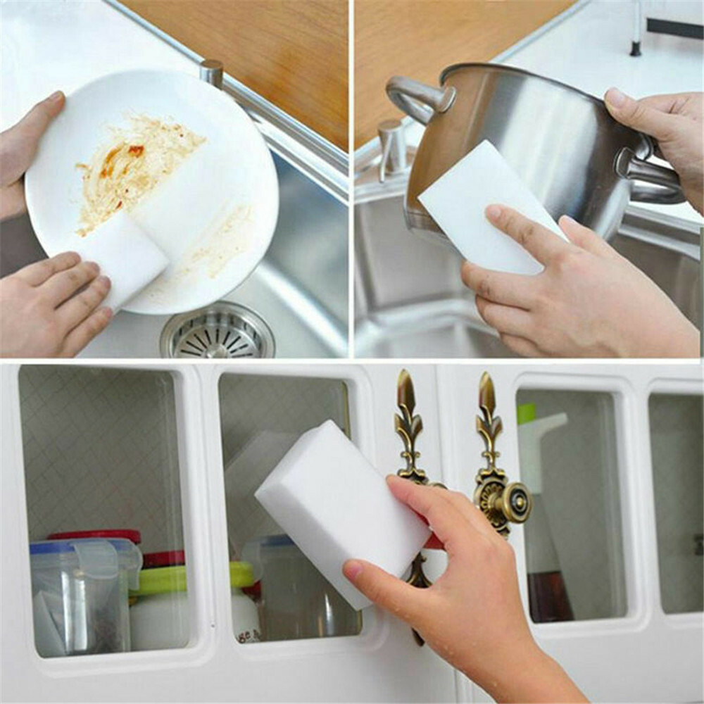10-100Pcs Magic Sponge Eraser Cleaning Multi-function Foam Melamine Cleaner US