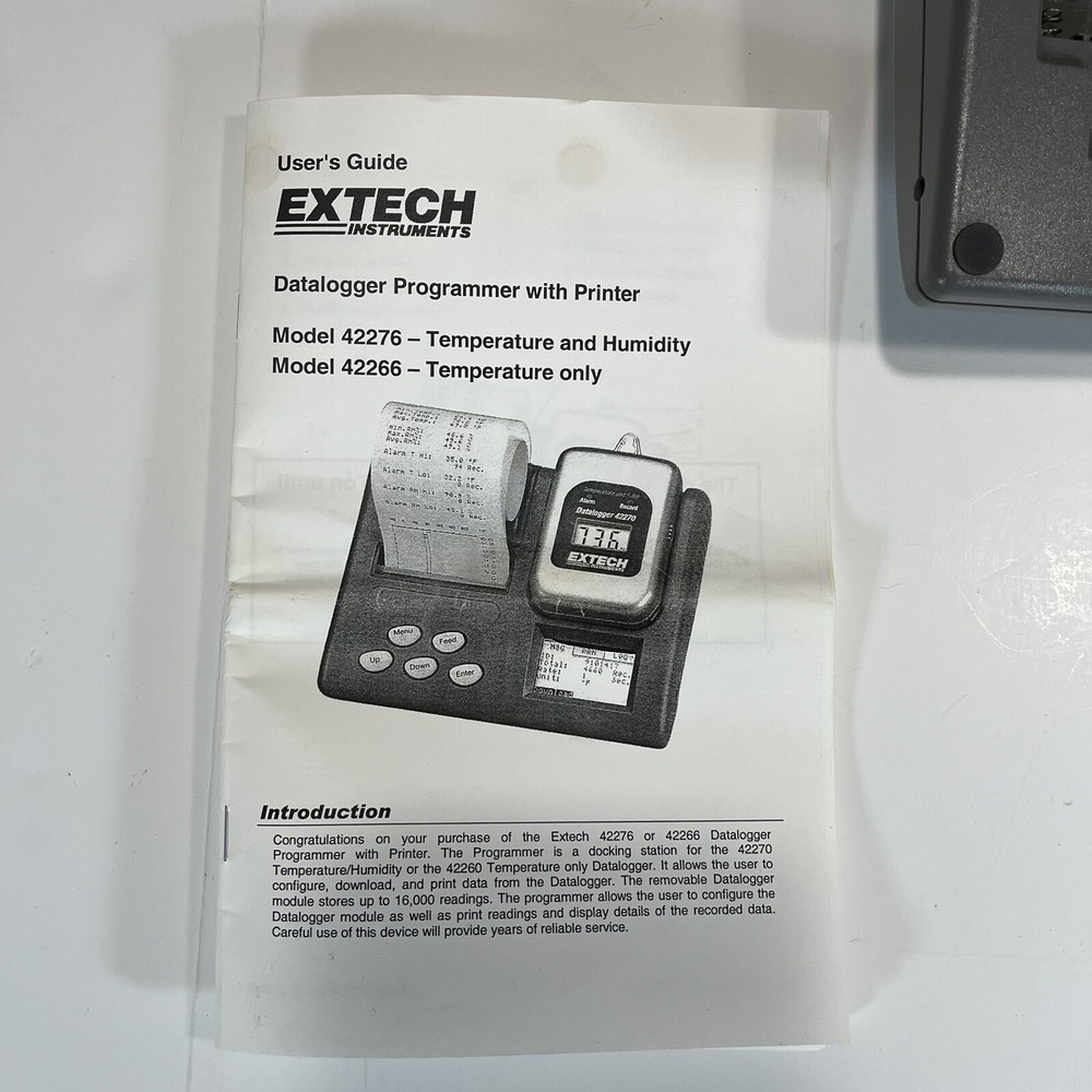 Extech 42270 Temperature & Humidity Datalogger W/Printer- Tested/Works